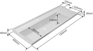 Мебельная раковина СанТа Сириус 120 см белый
