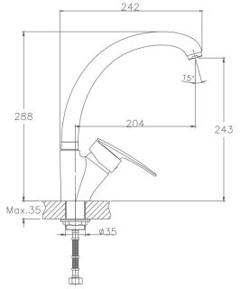 Смеситель для кухни Haiba HB4106-2 хром