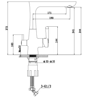 Смеситель для кухни GranFest 3223 кашемир