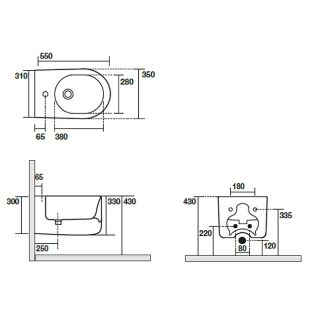 Биде подвесное Kerasan Nolita 532511*1 Verde muschio