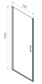 Душевая дверь Vincea Alpha 75 VDP-3AL750CL профиль Хром стекло прозрачное