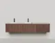 Подвесная тумба Salini Domino 27D220DINF 200см шпон с фрезеровкой для двух встраиваемых раковин