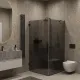 Душевой уголок на петлях by Deonria U-100-99-8-G-B2 90x89см чёрный/графит