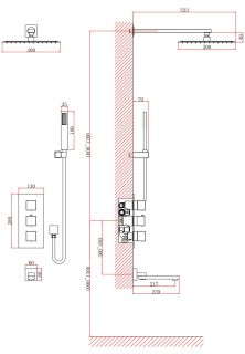 Душевая система DQ Bayern.Liszt DA2515607A04 с термостатом матовое золото