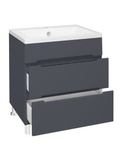 Тумба Runo Парма 60 2 ящика графит под умывальник Omega 60 (00-00001454)
