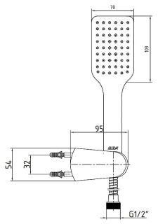 Душевая лейка E.C.A. Tiera 102117342EX хром