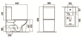 Унитаз CeramaLux 2170AXMDH с бачком и сиденьем Микролифт