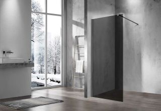 Душевая перегородка Vincea Walk-In 90 VSW-1H900CGGM профиль Вороненая сталь стекло тонированное