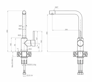 Смеситель для кухни GranFest 3651 хром