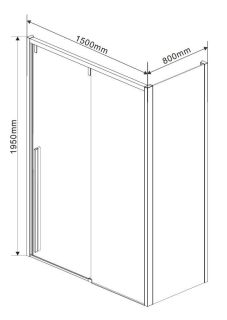 Душевой уголок Vincea Lugano VSR-1L8015CL-1 150 x 80 см