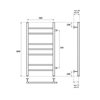 Полотенцесушитель водяной Point Аврора PN10558 50x80см П6 хром