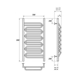Полотенцесушитель электрический Point Юпитер премиум PN01158SE 50x80см П7 хром
