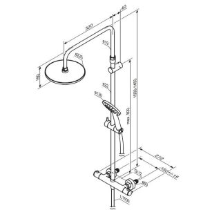 Душевая стойка Damixa Jupiter 977800300 с термостатом Черная матовая