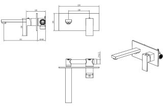 Встраиваемый смеситель для раковины Boheme Qubic 475-SGM антрацит глянец