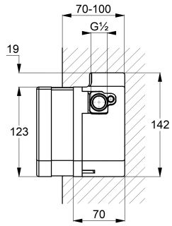 Внутренняя часть Kludi Zenta к электронному смесителю для раковины 38004