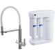 Смеситель для кухни Swedbe Selene Plus 8441M в комплекте с фильтром Аквафор Морион нержавеющая сталь/белый