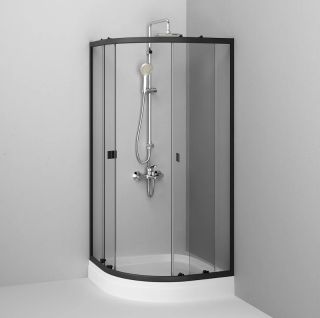 Душевой уголок AM.PM X-Joy Twin Slide 90х90 W88E-205-090BT64 профиль Черный матовый стекло прозрачное