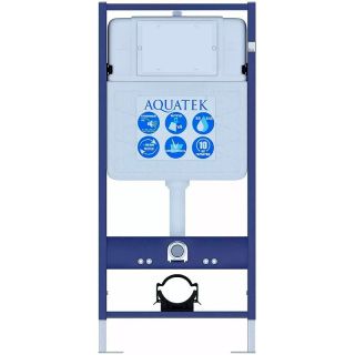 Комплект унитаза с инсталляцией Aquatek Set Aquatek Вега cmp-017 с сиденьем Микролифт и Черной матовой клавишей смыва