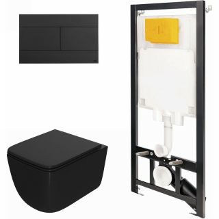 Комплект унитаза с инсталляцией Point Меркурий 886914SLO3+PN41831BM с сиденьем Микролифт