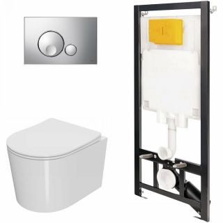 Комплект унитаза с инсталляцией Point Веста 886914GBOO+PN41701 с сиденьем Микролифт