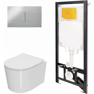 Комплект унитаза с инсталляцией Point Веста 886914SIOO+PN41701 с сиденьем Микролифт