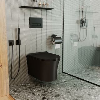 Комплект унитаза с инсталляцией Point Вега 886914SIOO+PN41711BM с сиденьем Микролифт