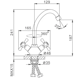 Смеситель для кухни Frap F41732-B хром