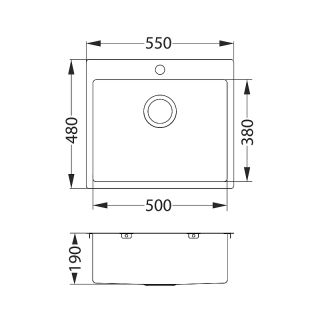 Кухонная мойка Alveus 1124382 Quarto 10 Brs-90 55x48