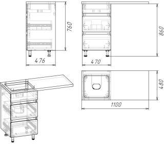 Тумба под раковину для стиральной машины Stella Polar Корделия 50см белый SP-00001112