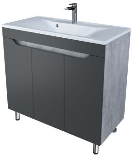Тумба под раковину Stella Polar Абигель 100см серый/цемент SP-00001035