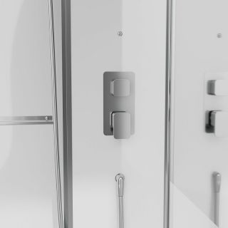 Душевая кабина Black and White Galaxy G8890 160х85 889000 с паром без гидромассажа