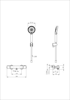 Смеситель для душа Wonzon & Woghand INN 6 WW-B2029-A-BG с термостатом брашированное золото