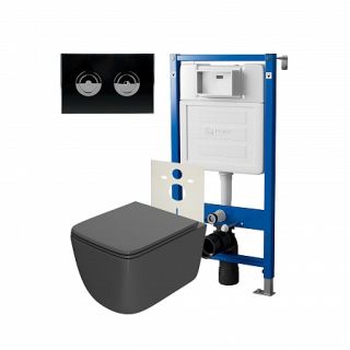 Комплект унитаза с инсталляцией Point Элемент PN48196BC с сиденьем Микролифт