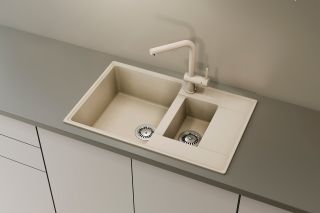 Смеситель для кухни Ulgran Quartz UQ-016-07 с дополнительным краном для питьевой воды уголь