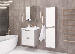 Пенал подвесной Onika Брендон 403565 35см бетон крем/камень светлый