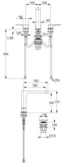 Смеситель для раковины Kludi Decus 54393N075 брашированное золото