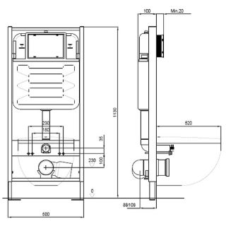 Комплект унитаза с инсталляцией Aquatek Set Aquatek Классик cm-009 4в1 с сиденьем Микролифт и Белой клавишей смыва
