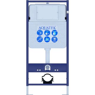 Комплект унитаза с инсталляцией Aquatek SET AQUATEK ВЕГА-1905-017 с сиденьем Микролифт и  клавишей смыва черной