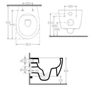 Подвесной унитаз Allen Brau Fantasy 4.11004.20 безободковый белый