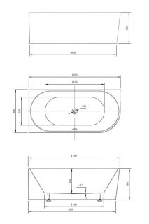 Акриловая ванна Vincea VBT-402-1700L 170 x 80 см