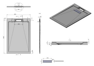 Душевой поддон Vincea VST-4SRL8012G 120 x 80 см