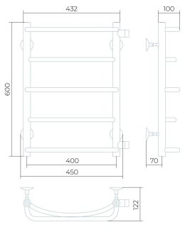 Водяной полотенцесушитель Larusso Евромикс П5 40x60см хром 4670078534934