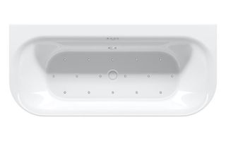 Акриловая ванна Riho Devotion Back2Wall Glossy Sparkle System Fall B096004005 180x80см с аэромассажем заполнение через перелив белый