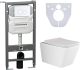 Комплект с инсталляцией Ceramica Nova CN3007_1001W_1000 унитаз Metric CN3007 крышка-сиденье с микролифтом и инсталляция Envision CN1001W с белой матовой кнопкой смыва Round