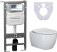 Комплект с инсталляцией Ceramica Nova CN3001_1002CH_1000 унитаз Play CN3001 крышка-сиденье с микролифтом и инсталляция Envision CN1002CH с кнопкой смыва хром Flat