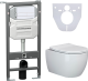 Комплект с инсталляцией Ceramica Nova CN3001_1002W_1000 унитаз Play CN3001 крышка-сиденье с микролифтом и инсталляция Envision CN1002W с белой матовой кнопкой смыва Flat
