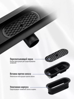 Душевой лоток Gappo G87007-56 70 см чёрный