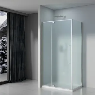 Душевой уголок Black&White Stellar Wind 818100CF 100x80 см профиль хром стекло матовое