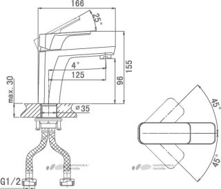 Смеситель для раковины DQ Berlin Freie хром DA1432101
