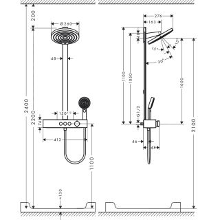 Душевая система Hansgrohe Pulsify S Showerpipe 260 2jet 24240670 черный матовый